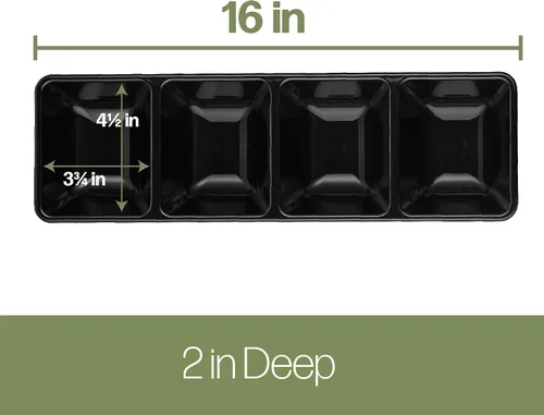 Miniatura 6 de Plasticpro Bandeja de servir de plástico rectangular de 4 secciones/platillo (2, Negro)