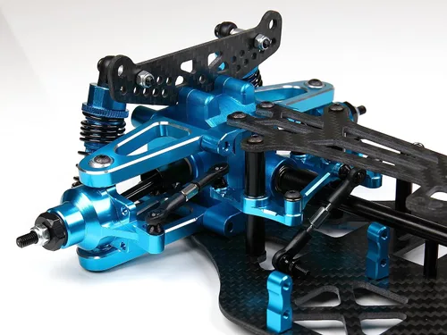 Miniatura 5 de TT-01 CNC Aluminio Fibra de Carbono Marco Chasis Actualización Componentes para 1/10 RC Car TT01 (azul)