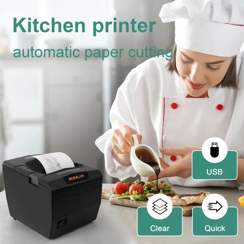 Miniatura 6 de Rongta Impresora de recibos POS, impresora térmica de 3.150 in con USB/serie/Ethernet y cortador automático para cocina y uso minorista, soporte