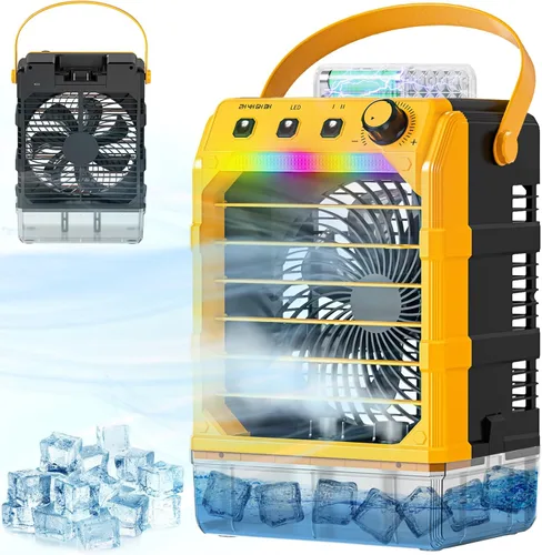 Miniatura 13 de Uniqwamo Ventilador Nebulizador Portátil Compatible con Batería de 18V de Makita (Sin Batería) o Alimentado por USB, Ventilador de Enfriamiento