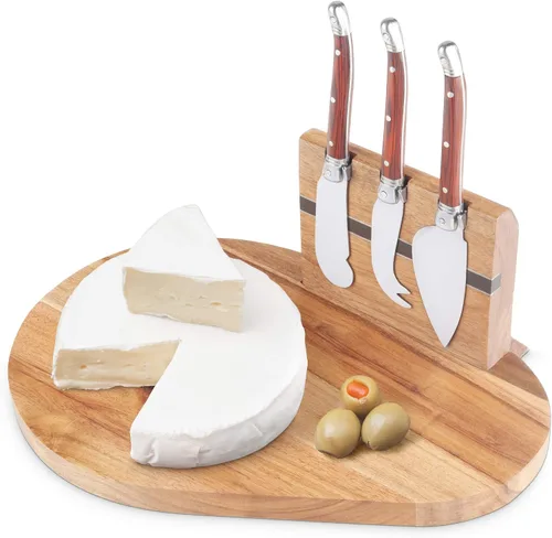 Miniatura 2 de Final Touch Juego de 5 tablas de queso magnéticas, con bloque de cuchillos extraíble (CE40405)