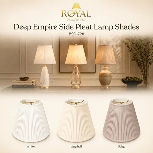 Miniatura 6 de Royal Designs Deep Empire - Pantalla básica plisada lateral, beige, 8 x 14 x 11 pulgadas (BS-728-14BG)