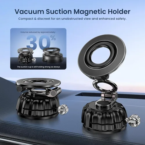 Miniatura 7 de Soporte magnético para teléfono para automóvil, giratorio de 720°, soporte de teléfono plegable con ventosa universal para salpicadero, parabrisas