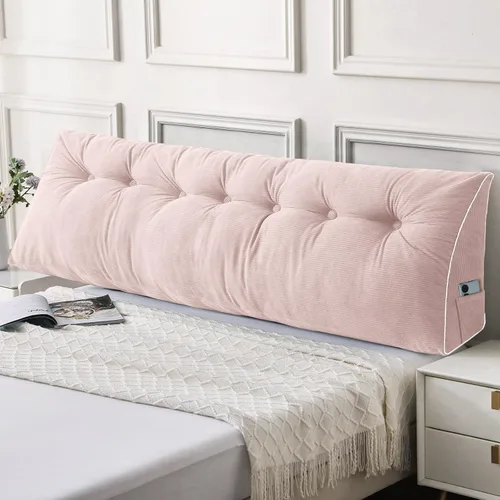 Miniatura 23 de Sasttie - Almohada de cabecero completa, almohada de cuña para cabecero para sentarse en la cama, cojín triangular de apoyo para la espalda