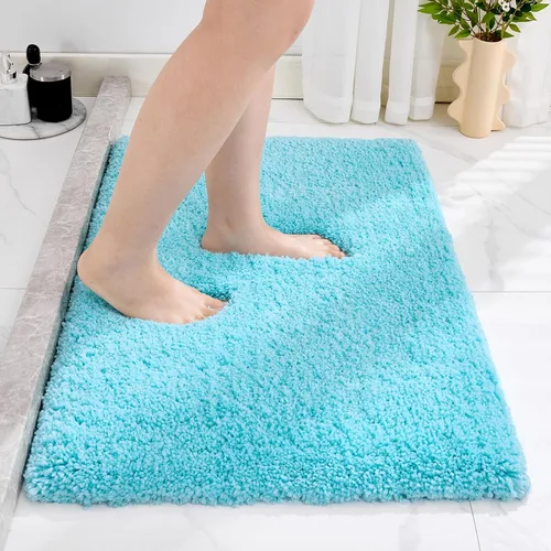 Miniatura 48 de Disolla Alfombras pequeñas para baño 17x24 antideslizante, alfombra de baño blanca esponjosa para el suelo del baño, lavable a máquina, alfombra