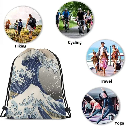 Miniatura 7 de Beabes Bolsas de cordón de arte abstracto Bolsa de mochila Bolsa de gimnasio Bolsa de cordón, Multi-a208, Mochilas de viaje