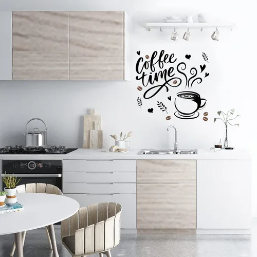 Miniatura 3 de OLYCRAFT Calcomanías de pared de PVC para taza de café, calcomanías artísticas, calcomanías para el hogar, murales para dormitorio, sala de estar