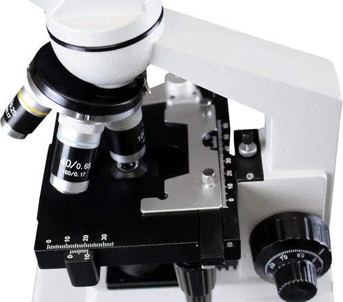 Miniatura 2 de Microscopio compuesto trinocular, Oculares 10x WF, Ampliación 40x-1000x, Iluminación LED, Condensador Abbe 1.25 NA, Etapa mecánica, Cámara ocular