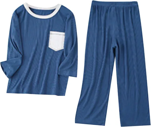 Traje de bebé niña para niños pequeños PrimaveraVerano Nuevo policromado para niños Casual Home Furnishing Long Outfits para