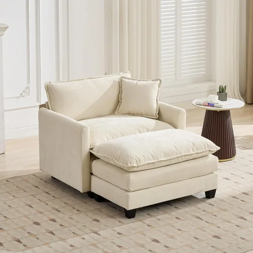 Miniatura 105 de Sofá modular negro de 111.5 pulgadas, sofás seccionales grandes de 3 plazas para sala de estar, sofá nube de tela de felpilla de gran