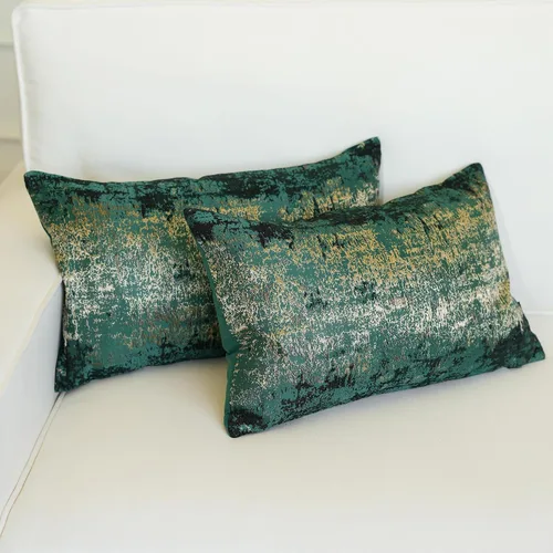 Miniatura 26 de THE-TINOART Fundas de almohada de estilo rústico moderno de 18x18, fundas de almohada decorativas tejidas en jacquard beige y dorado para sofá