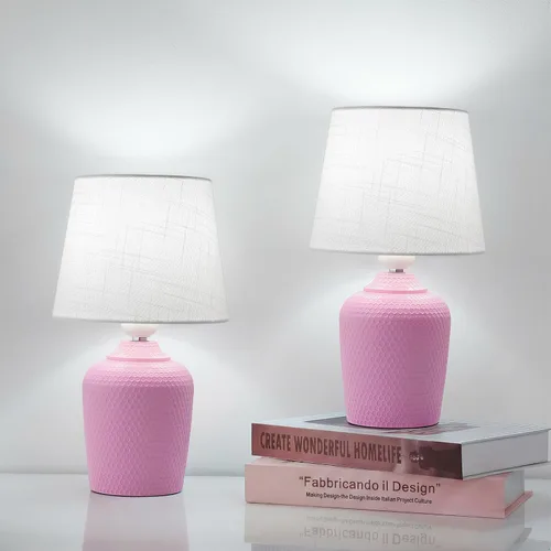 Miniatura 13 de Sucolite Juego de 2 lámparas de mesa pequeñas de 11.8 pulgadas, lámparas de mesita de noche para dormitorio, habitación de los niños, bonitas Gris