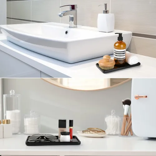 Miniatura 9 de Gurygo Bandejas de baño de 6 pulgadas – Bandeja de cerámica para tocador de baño – Bandeja pequeña de cerámica – Bandejas de jabón de cocina