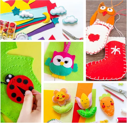 Miniatura 6 de Simetufy - 120 hojas de fieltro de 8 x 12 pulgadas a granel, 40 colores cuadrados de tela de fieltro rígido para manualidades de costura, patchwork