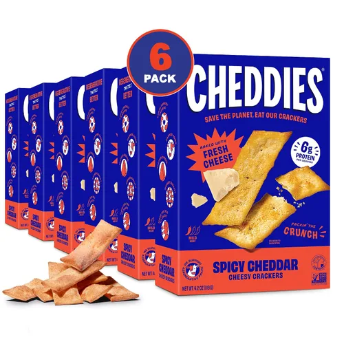 Miniatura 8 de Cheddies, Galletas de queso cheddar 100% naturales con proteína, queso cheddar, 4.2 onzas, 6g de proteína, bajas en carbohidratos