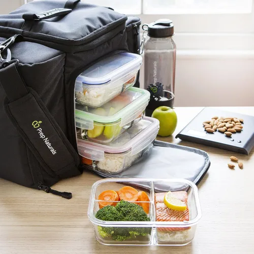 Miniatura 8 de PrepNaturals - Paquete de 4 recipientes de vidrio de 34 onzas para preparación de comidas, aptos para lavavajillas, microondas, congelador, horno