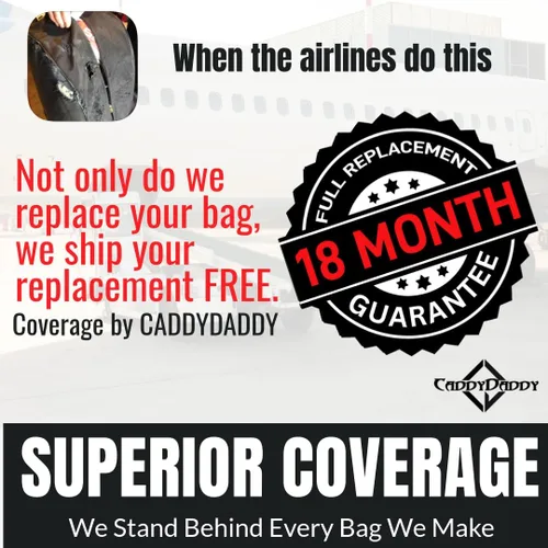 Miniatura 2 de CaddyDaddy Enforcer Golf Travel Bag Crush Resistant Hard Top Protection, New 18 Month Full Replacement Coverage, Durable Thick Nylon Wheels Lockable