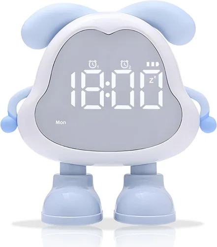 Miniatura 8 de DORA - Reloj despertador para perros para dormitorios de niños y niñas, bonito reloj despertador LED con pantalla digital, entrenador de sueño