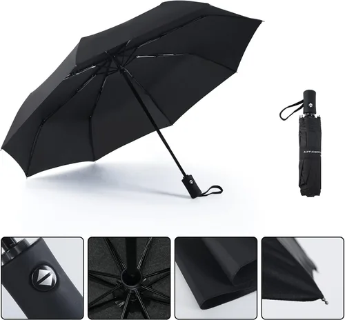 Miniatura 3 de Paraguas de viaje resistente al viento, automático, ligero, irrompible, de gran eficiencia, de SY Compact