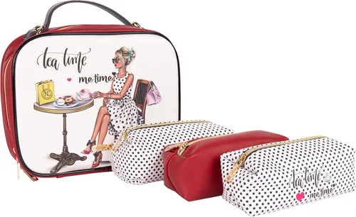 Miniatura 16 de Nicole Lee Juego de bolso cruzado de viaje con 3 bolsas de maquillaje con estampado de moda, organizador de artículos de tocador para mujer