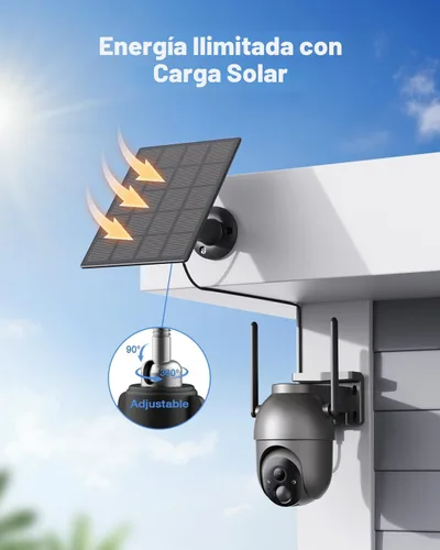 Miniatura 6 de SEHMUA Cámaras de seguridad inalámbricas para exteriores (kit de 4 cámaras), no requiere suscripción, visión nocturna a color, PTZ de 360°, vista
