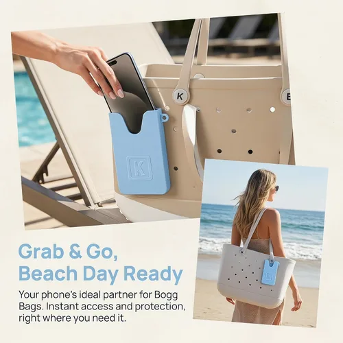 Miniatura 7 de Soporte de silicona para teléfono celular compatible con bolsas Bogg y bolsas de playa con agujeros, accesorio seguro para teléfono para bolsas