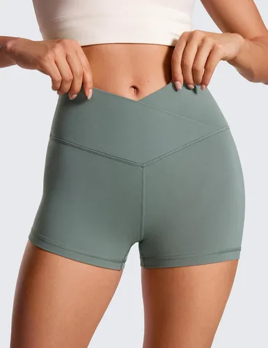 Miniatura 4 de CRZ YOGA Butterluxe - Pantalones cortos cruzados para mujer de 3 y 5 pulgadas, pantalones cortos de yoga y entrenamiento de cintura alta, suaves