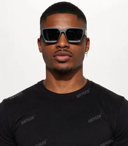 Miniatura 16 de AIEYEZO Gafas de sol cuadradas para mujeres y hombres, gafas de sol cuadradas con montura gruesa, estilo de diseñador simple