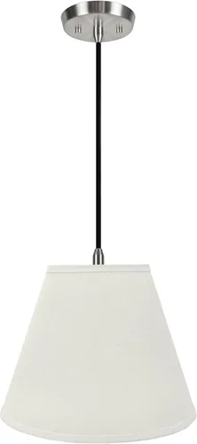 Miniatura 5 de Aspen Creative, 72306-11 - Kit de conversión de luz colgante de techo con pantalla de tela imperio de tapa dura, 14 pulgadas de ancho