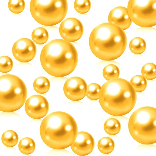 200 piezas de relleno de jarrón dorado amarillo, cuentas de relleno de jarrón dorado amarillo para centros de mesa, cuentas falsas de perlas de