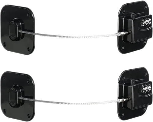 Cerraduras de Seguridad para Niños para Gabinetes, Cerradura de Refrigerador con Combinación, Cerraduras de Ropero, Cerradura de Gabinete (Negro 2