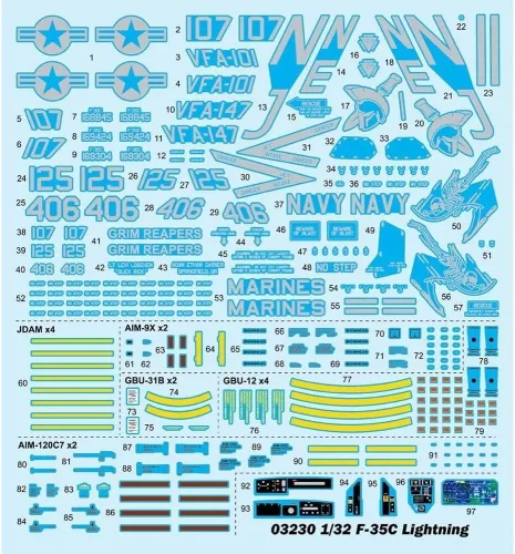 Miniatura 5 de Trumpeter 1:32 - F-35C Lightning