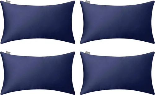 Miniatura 72 de Thmyo - Paquete de 4 fundas de almohada decorativas de 100 % algodón para lumbar, cómodas, sólidas, para Navidad/Halloween, fundas de cojín Blanco