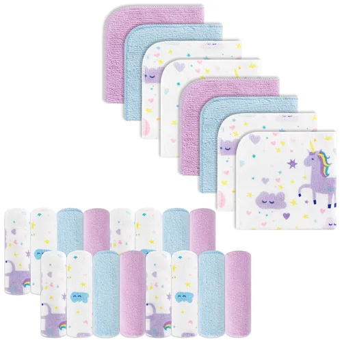 Miniatura 21 de softan Toallitas para bebé, paquete de 24 toallitas de baño para bebé extrasuaves y ultra absorbentes, toallitas faciales para bebé unisex