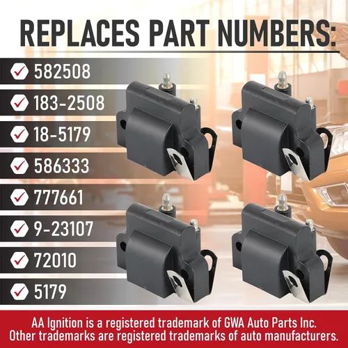 Miniatura 3 de Paquete de 4 bobinas de encendido, compatibles con Johnson y Evinrude 4-60HP, 25-75HP, 65-140HP, 150-250HP, 250-300HP - 2, 3, 4, 5, 6, 8 cil.