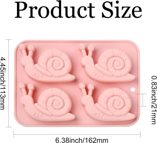 Miniatura 2 de 2 moldes de silicona en forma de caracol de 4 cavidades para chocolate para decoración de pasteles, gelatina, cubitos de hielo, golosinas
