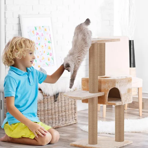 Miniatura 7 de 4 piezas de repuesto de poste rascador para gatos M8, 15.7 x 3.1 pulgadas, poste de repuesto para árbol de gatos de yute natural para gatos