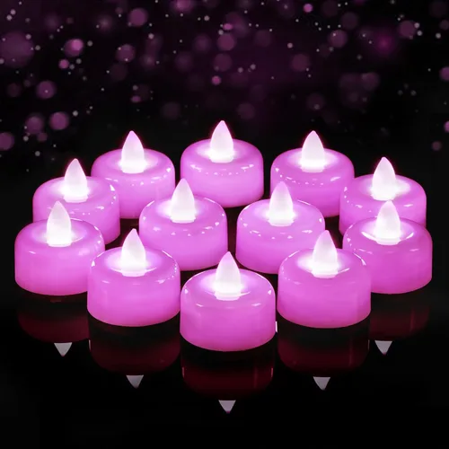 Miniatura 12 de Amagic - Paquete de 24 velas de té LED sin llama, velas de luz de té falsas eléctricas, funcionamiento a pila, para uso votivo, Halloween, Navidad