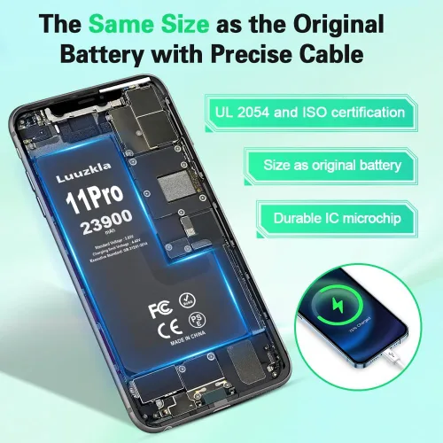 Miniatura 4 de Batería de 23900 mAh compatible con iPhone 11 PRO, nueva actualización, repuesto de batería de gran capacidad, compatible con iPhone 11 Pro