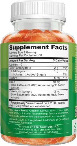 Miniatura 7 de Feel Great Kids - Vitaminas gomosas para ojos Vitaminas esenciales para los ojos luteína y zeaxantina Vitaminas veganas para ojos con sabor a