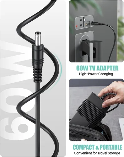 Miniatura 5 de 12V 5A Power Cord Compatible with Sceptre EC Series 35" 32" 30" 27" 24" 22" 20" 19" 15" E248W E225W E205W E275W C325W Screen LED Supply Adapter