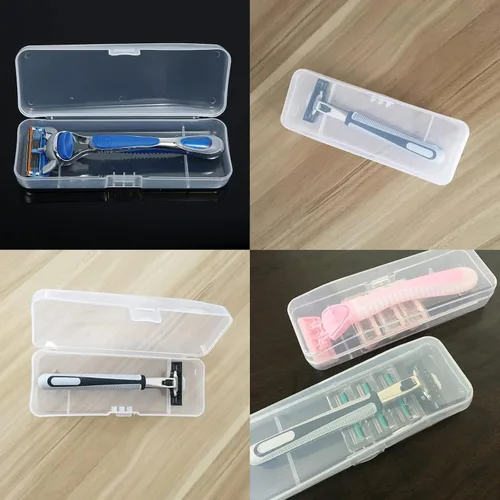 Miniatura 2 de Paquete de 3 cajas de viaje manuales de afeitar, caja de carcasa rígida portátil, organizador de navaja de afeitar de seguridad, maquinilla