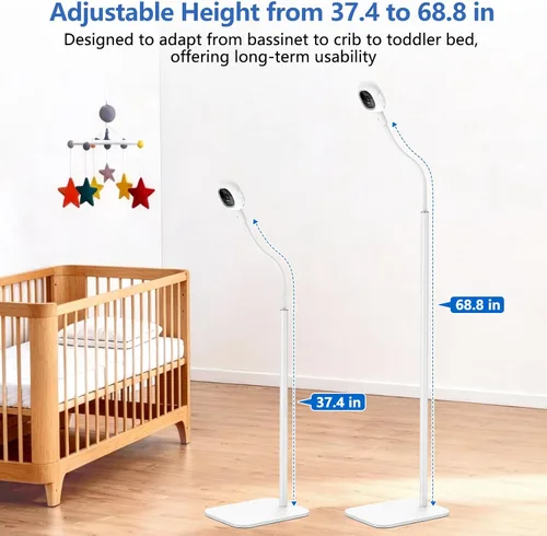 Miniatura 7 de Floor Stand for Nanit Baby Monitor, Baby Camera Stand for Nanit Pro/Plus with Anti-fall Design & Heavy-Duty Base, 37-69" Adjustable Height Flexible