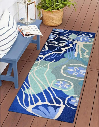 Miniatura 100 de Liora Manne CAPR5163633 - Alfombra costera para interiores y exteriores, color azul marino, 2 pies x 5 pies Cuerdas Navy