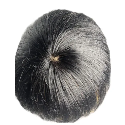 Miniatura 2 de Anemone Tupé de cabello humano para hombre, con borde de poliuretano, base de encaje, sistema de reemplazo de cabello con clip o cinta media postizo