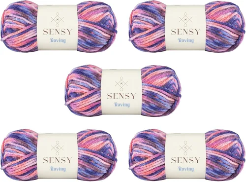 Miniatura 54 de Sensy Roving - Ovillo de lana multicolor, 3.5 onzas, 132 yardas, calibre 5, voluminoso (otoño)