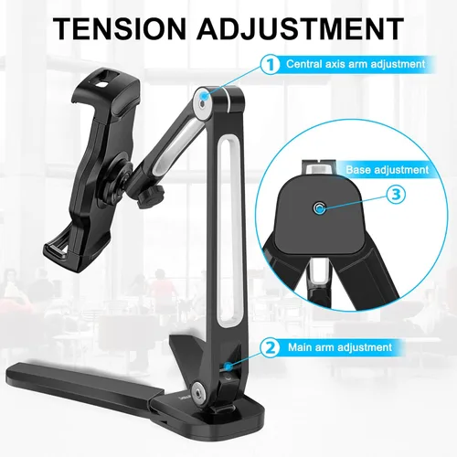 Miniatura 5 de AboveTEK Soporte de pared para iPad, 3 en 1 Highflex 360° Montura bajo gabinete para iPads para la cocina, Soporte de techo para tableta debajo