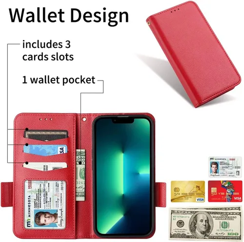 Miniatura 3 de Funda compatible con Xiaomi Poco F3 GT, soporte de piel sintética con tarjetero, compatible con Xiaomi Redmi K40 Gaming Flip cierre magnético