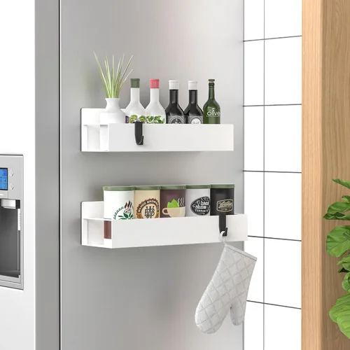 Miniatura 15 de HuggieGems Paquete de 4 Organizadores Magnéticos de Almacenamiento de Especias para Refrigerador y Horno, Organizadores y Almacenamiento Gris