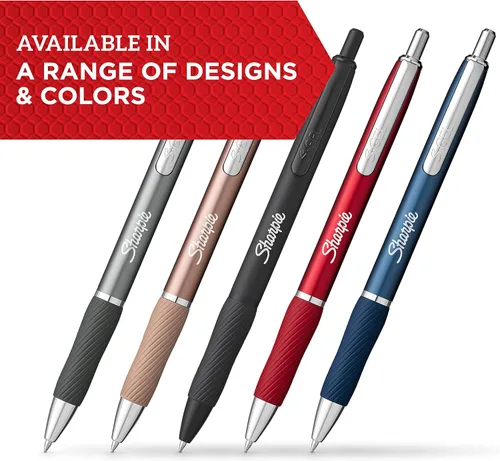 Miniatura 2 de Sharpie S-Gel, bolígrafos de gel, barril de metal elegante, negro mate, punta media (1/32 pulgadas), tinta negra, 12